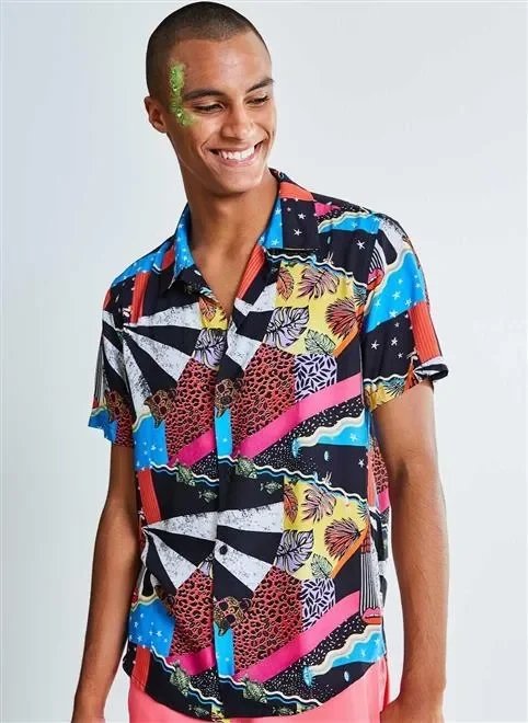 camisa em viscose estampada camisa em viscose estampada
