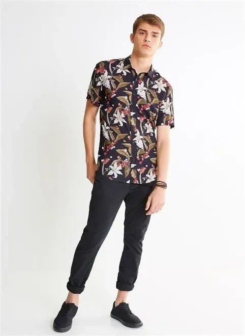 camisa estampada folhagem camisa estampada folhagem