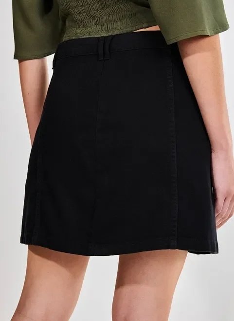 saia em sarja com botões saia em sarja com botões