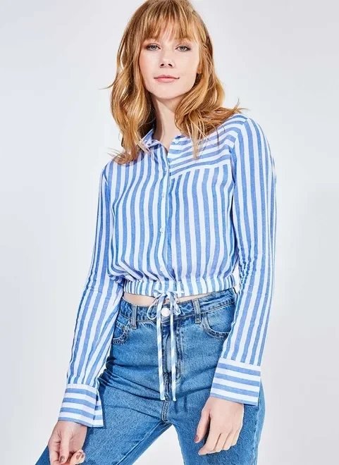 camisa listrada com amarração camisa listrada com amarração