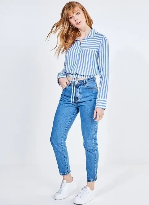 camisa listrada com amarração camisa listrada com amarração