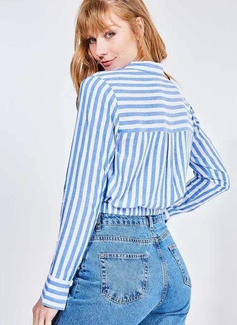 camisa listrada com amarração camisa listrada com amarração